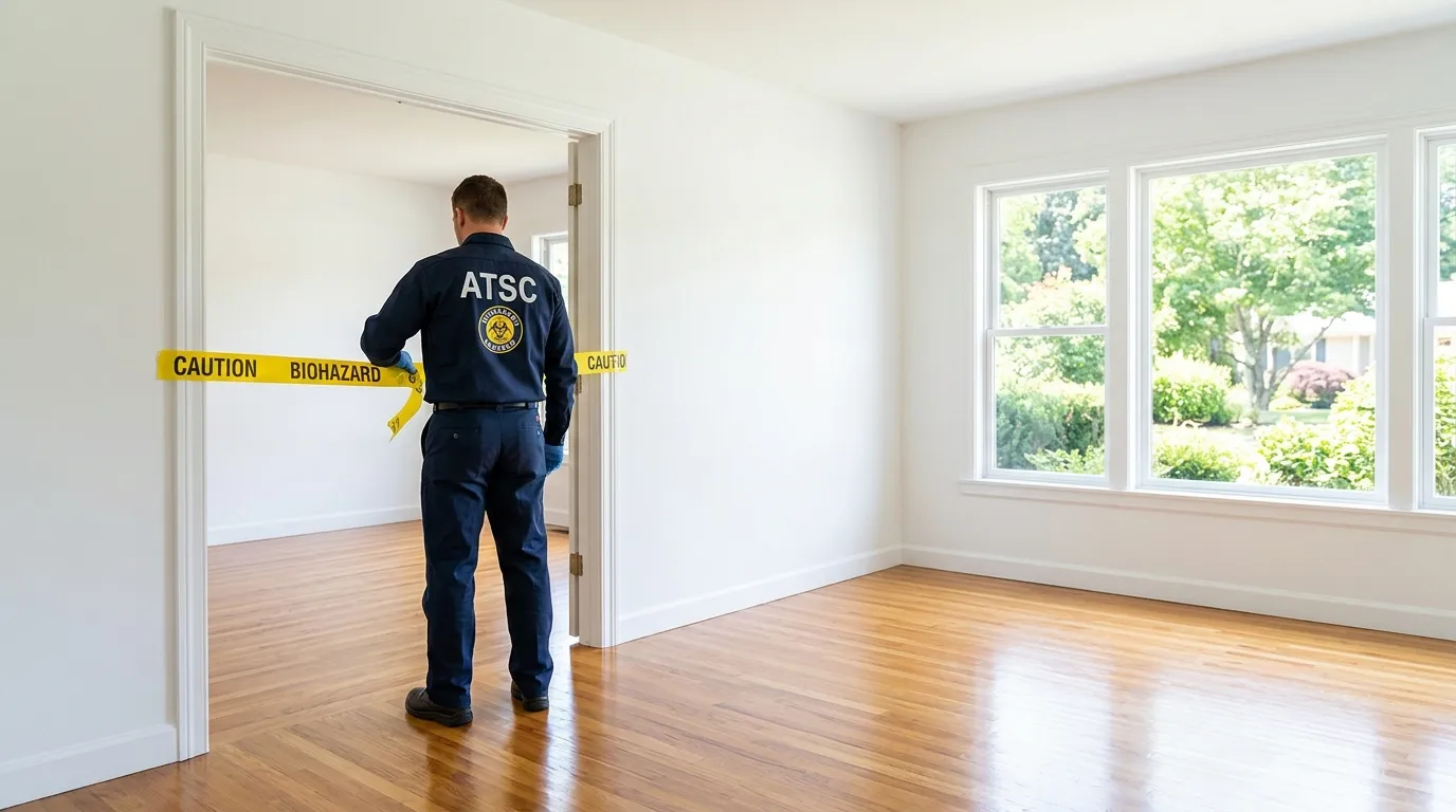 Certified biohazard cleanup crew performing Trauma Scene Cleanup in Westminster